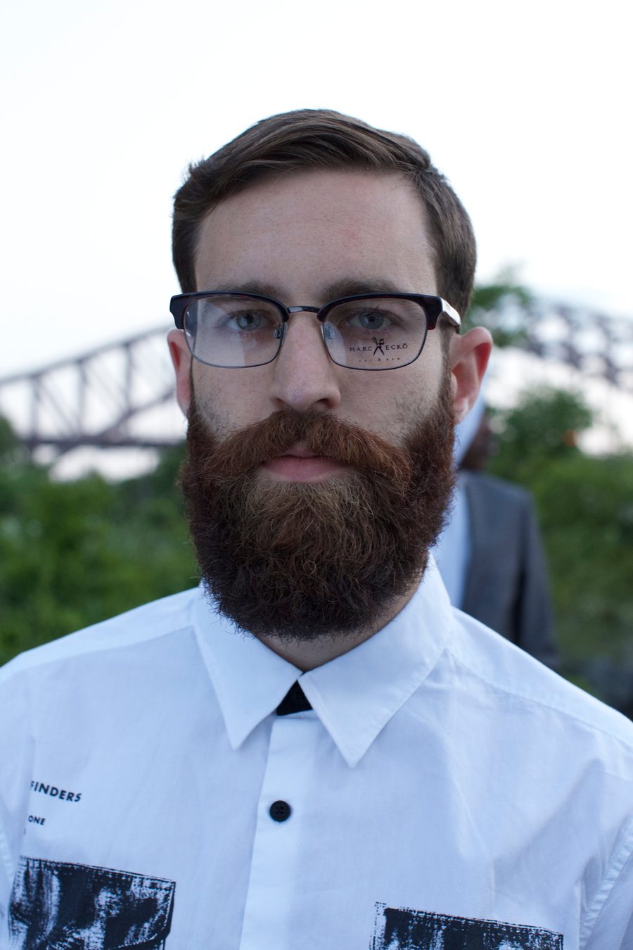Professional headshot of a bearded man with glasses by Astoria photographer Anthony Danielle